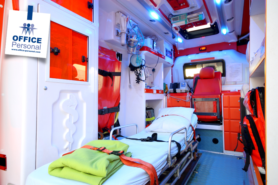 Rettungssanitäter, Rettungswagen, Innenraum Rettungswagen