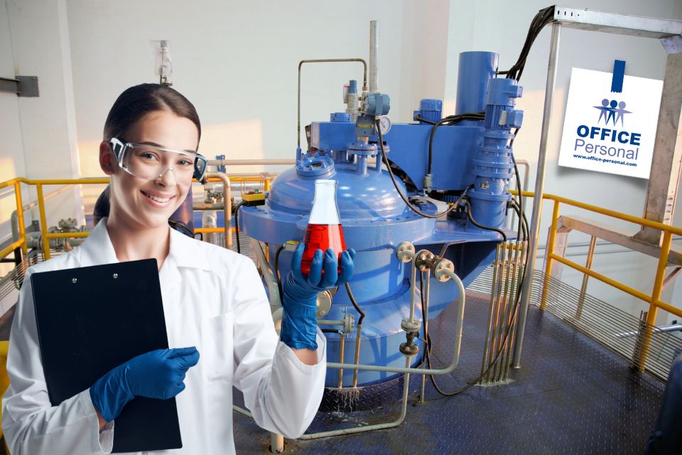 Chemielaborant-Galvanik, Frau, Laborantin, Reagenzglas, Chemieindustrie
